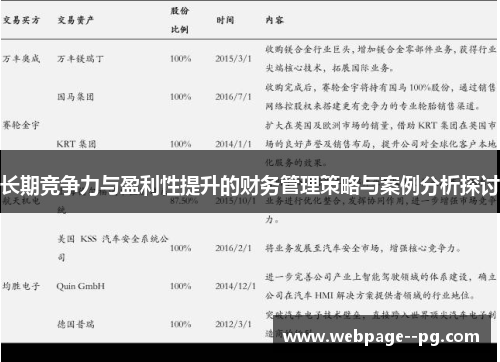 长期竞争力与盈利性提升的财务管理策略与案例分析探讨